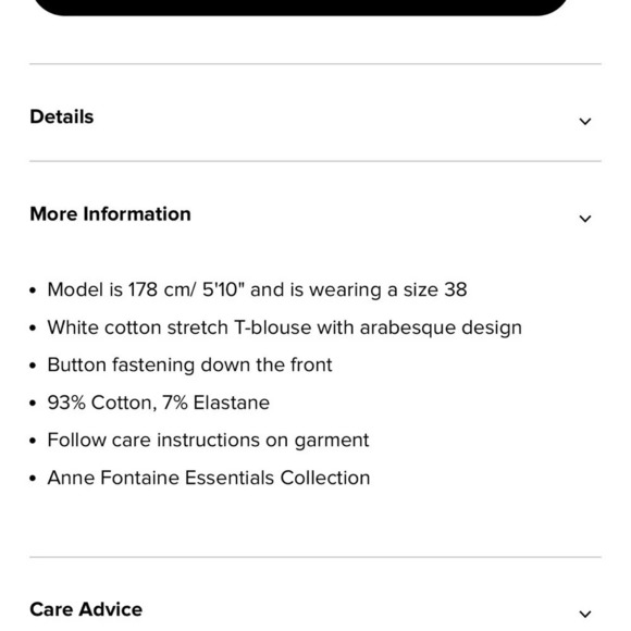 Anne Fontaine Ermine Shirt in White Size 42/US10 - Picture 16 of 16